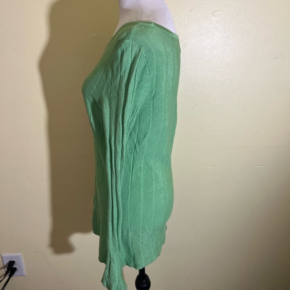 Rafaella Vibrant Green Knit Top Small - Picture 5 of 6
